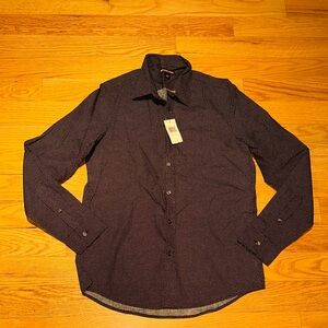 NWT Michael Kors Resort Black Polka Dot Button Down Shirt Size M